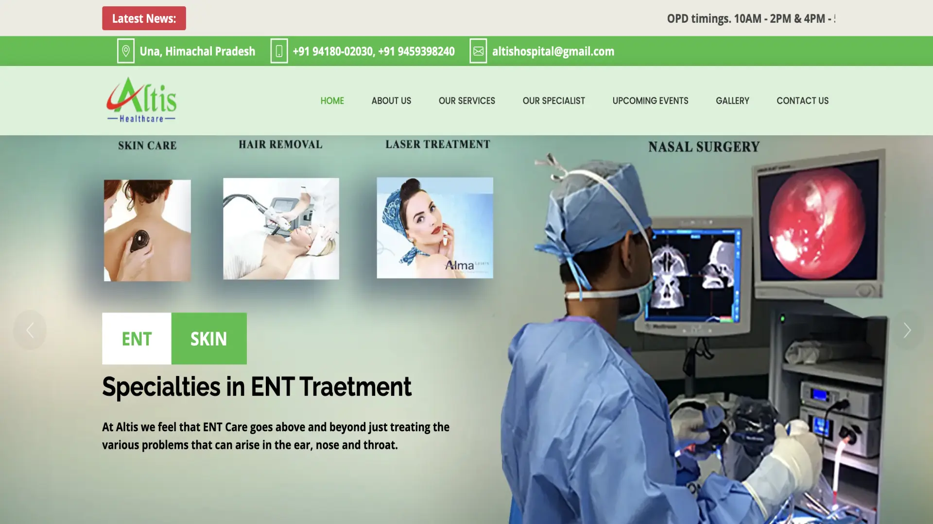 Altis Hospital – Website project by TheDataVue