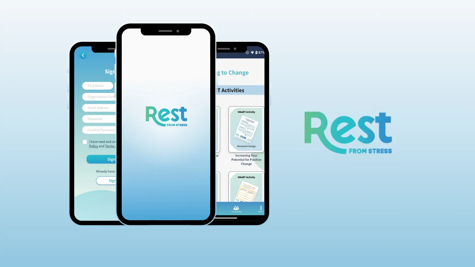 Rest From Stress – UI/UX, Android project by TheDataVue